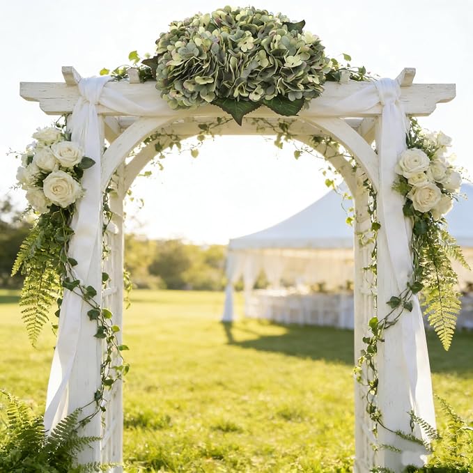 Kimura's Cabin 6pcs Hydrangea Artificial Flowers Fake Hydrangeas, Mint Green | - Image 8
