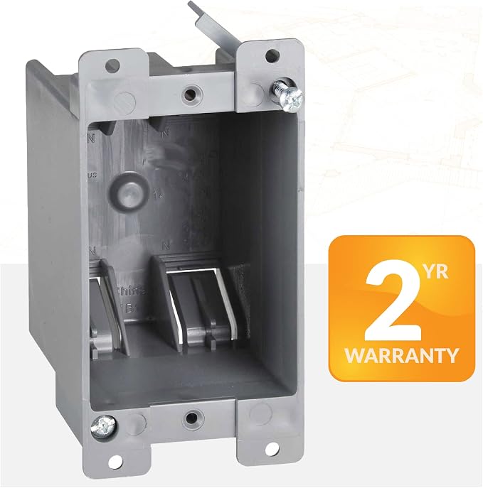 Newhouse Hardware 1-Gang PVC Old Work Electrical Outlet Box | 14 cu. in. - Image 7