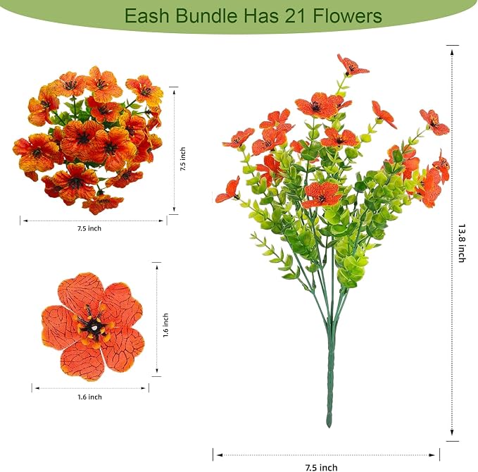 12 Pcs Outdoor Fall Decor, Fall Flowers Artificial - Image 3