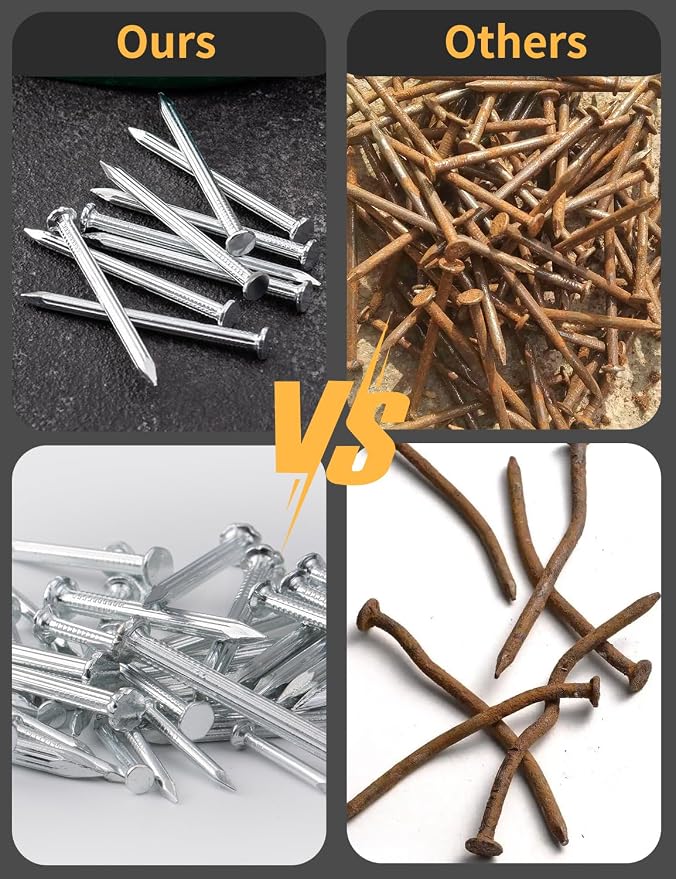 Concrete Nails 1-1/2 Inch for Masonry & Cement Walls | 150Pcs Galvanized Steel - Image 6