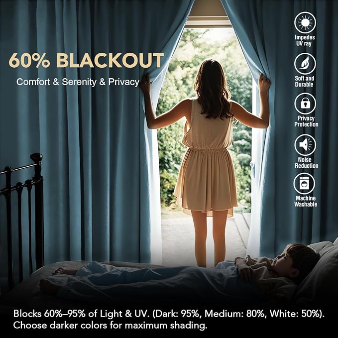 H.VERSAILTEX Blackout Curtains Thermal Insulated Window Treatment Panels Room - Image 3