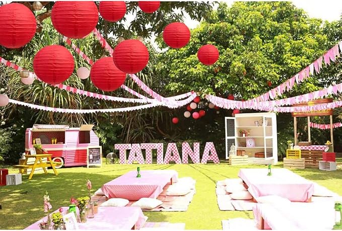 BEISHIDA 6 Inch Red Paper Lanterns 6 Packs Hanging Round Chinese Lantern | - Image 5