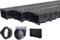 URA WATER - Model UA-100 - Drainage Trench Set - Channel Drain - Black Plastic by URAWATER