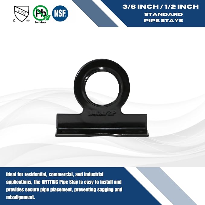 10 Pack XFITTING 3/8" IP Standard Pipe or 1/2" Copper Pex Pipe Stay Hanger - Image 4