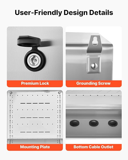 VEVOR Outdoor Electrical Box, Stainless Steel Ventilated Electrical Enclosure - Image 6