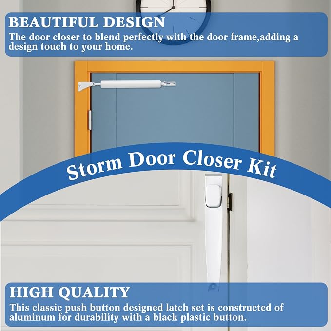 Gisafai 2 Sets Storm Door Closer Door Closure Heavy Duty Screen Doors Closer - Image 6