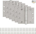 TDCHINGES Heavy Duty Door Hinges Brushed Nickel 4.5 Inch x 4 1/2" Square | 3 by TDCHINGES