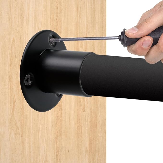Antrader 0.75inch Stainless Steel Black Adjustable Closet Rod Flange Holder | - Image 4