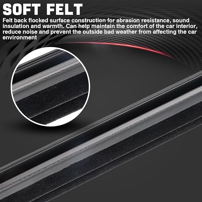 Rear Tailgate Liftgate Trunk Hatch Car Outer Door Window Moulding Sweep Felt - Image 5