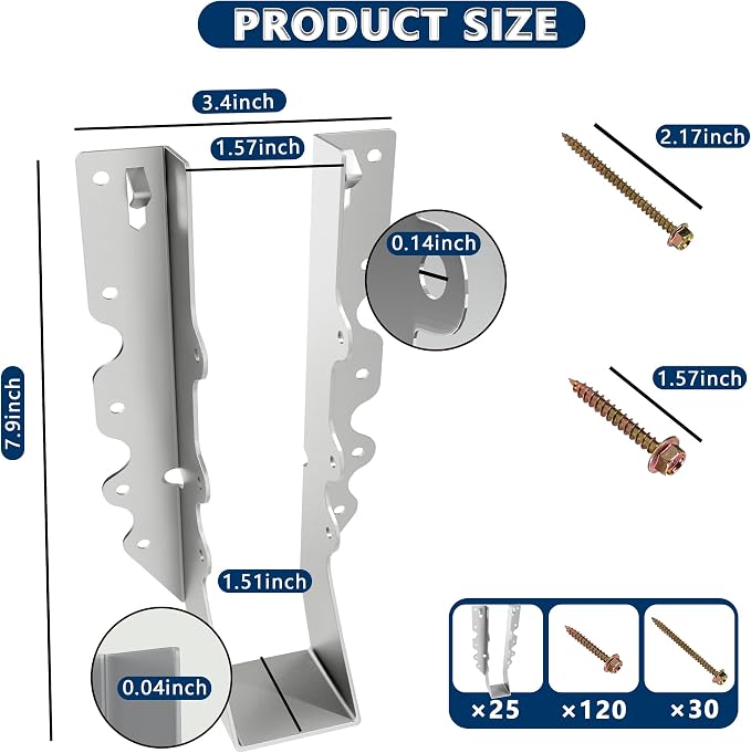 25 Pack 2x10 Joist Hangers - Image 2