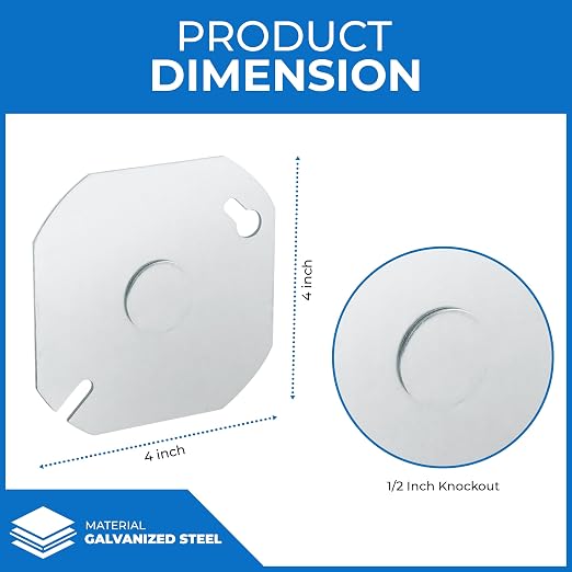 4-Inch Round Steel Octagon Box Cover - Image 3
