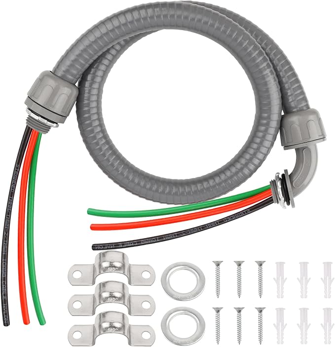 4FT Liquid-Tight Conduit Kit, 1/2" Pre-Wired Electrical Whip by XRDS-RF