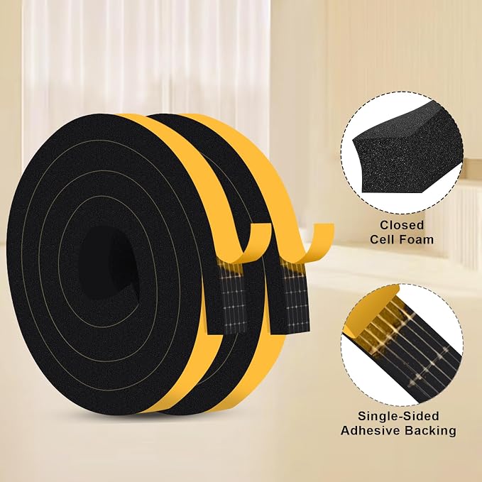 Square Foam Weather Stripping for RV Doors & Extra Large Gaps 1x1In | Seals - Image 7