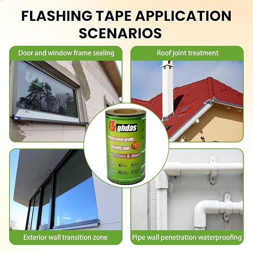 Bghdas Flashing Tape for Windows & Doors, Weather-Resistant, UV-Resistant - Image 5