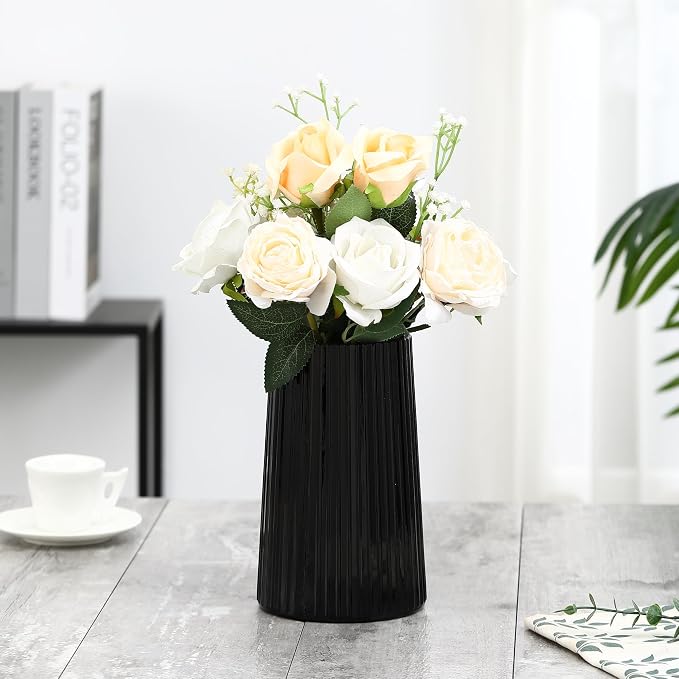 Black Glass Vase for Flower, Flower Vase for Bouquet, Modern Glass Vases - Image 3