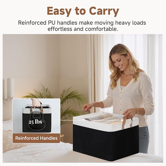 StorageWorks Fabric Storage Bins, Metal Frame, Collapsible, Storage Basket - Image 5