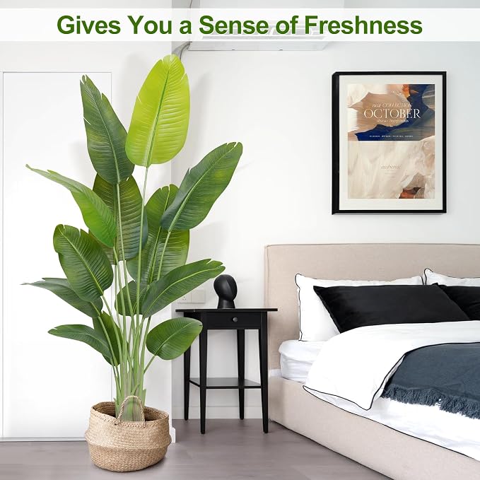 Lifelike Bird of Paradise Artificial Plant, 6ft Faux Banana Leaf Tree - Image 6