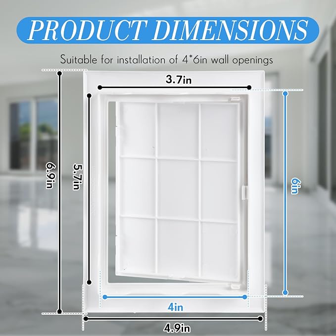 Menkxi 4 Pack 4 x 6 Plastic Plumbing Access Panel - Image 2