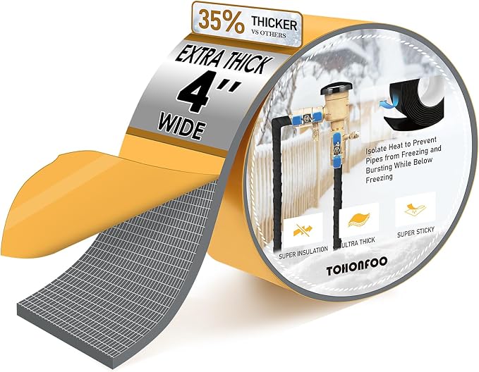 TOHONFOO Outdoor Pipe Insulation Tapes, Foam Pipe Heat Tape, insulation foam by TOHONFOO