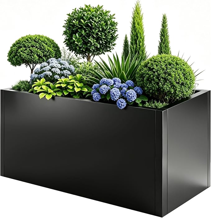 32"x16"x16" Large Metal Planter Box, Galvanized Steel Planter Box | Heavy-Duty by Meyoppm
