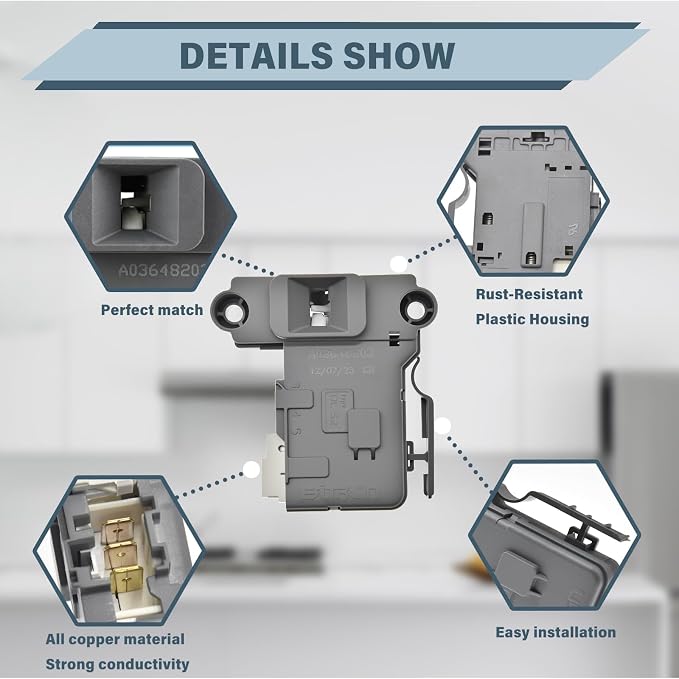 Replacement Electrolux Washer Door Latch Lock Switch Assembly | Fits 5304514774 - Image 4