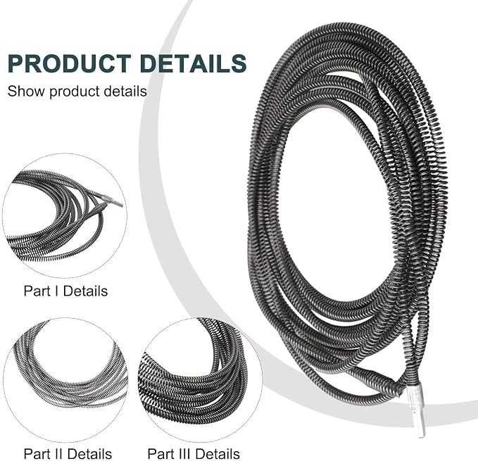 Flexible Spring Pipe Dredging Tool 5M Electric Drill Drain Cleaner - Image 9
