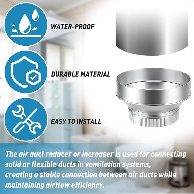 1 Pcs 10 Inch to 7 Inch Duct Reducer Increaser Galvanized Steel Air Duct - Image 5