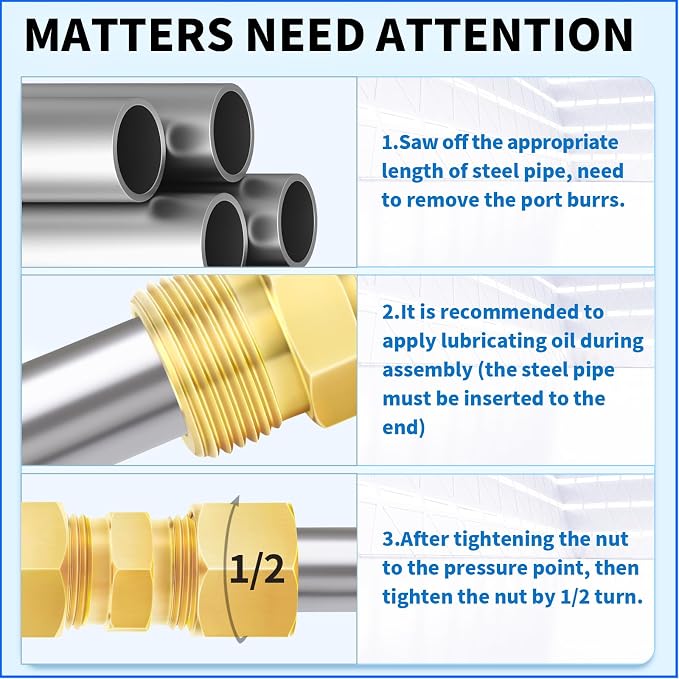 ChillWaves Brass Compression Tube Fitting, 1/4" OD x 1/4" OD Compression Union - Image 5