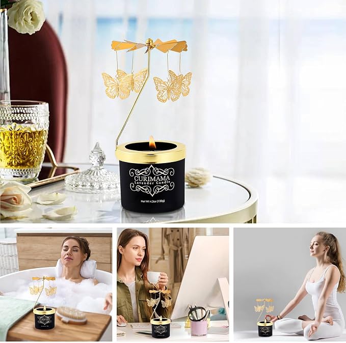 Curimama Lavender Rotating Butterfly Scented Candle Gift - Image 5