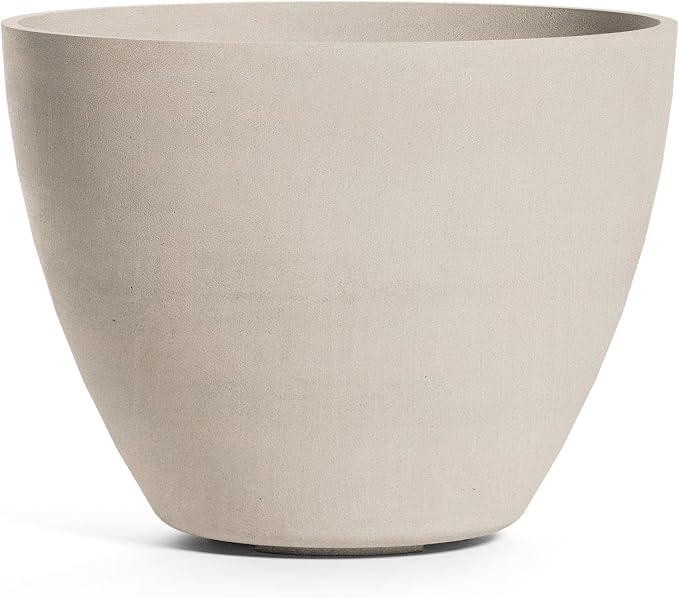 Lupo Tapered Indoor/Outdoor Planter, 20x15in Sand Stone by Cosapots