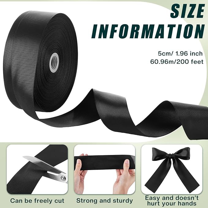 Frienda 2 Rolls Heavy Duty Duct Strap, 200 ft x 1.97 Inch Black Duct Aid - Image 2