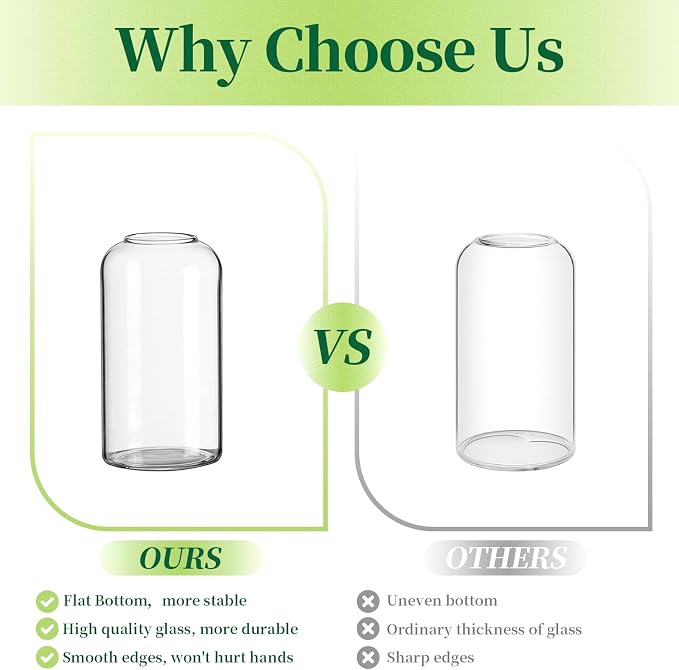 Hewory Glass Clear Modern Vase, Elegant Home Decor Floral Arrangements - Image 4