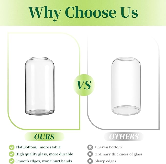 Hewory Modern Glass Bud Vase for Flower: 3PCS Blown Clear Small Vase Bulk | - Image 4