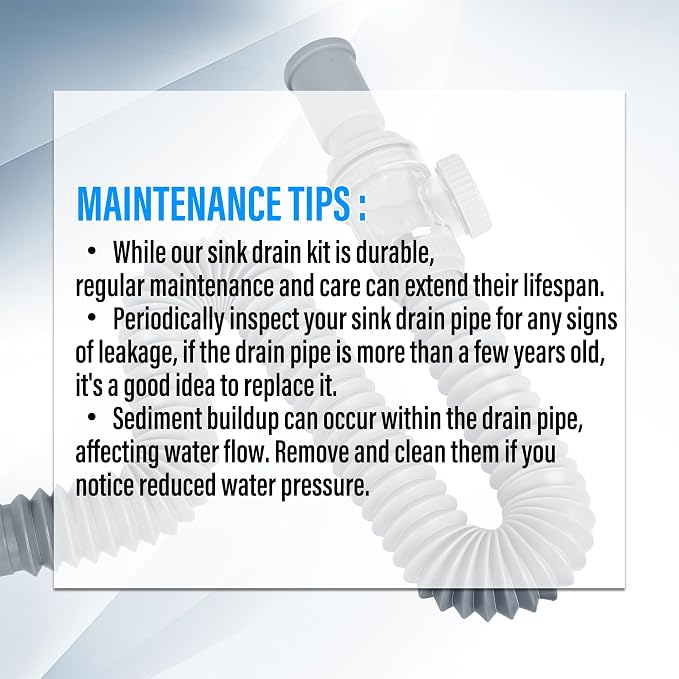 1-1/4" Bathroom Sink Drain, Universal Sink Drain Pipe W/Cleanout, P-Trap - Image 7