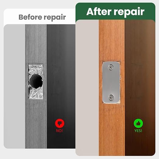1" x 2-1/4" Door Hole Cover Plate, Stainless Steel Door Strike Filler Plate | - Image 2