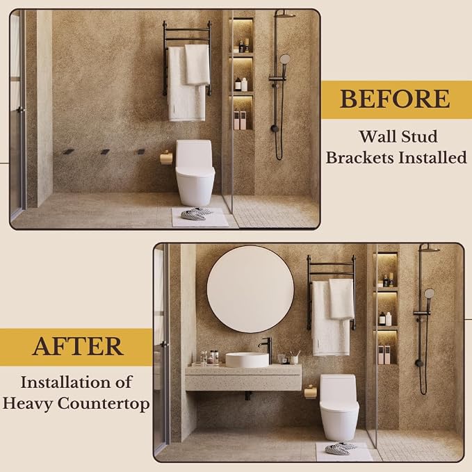 16 inch Floating Countertop Support Brackets by Balin Designs, Free hanging - Image 5