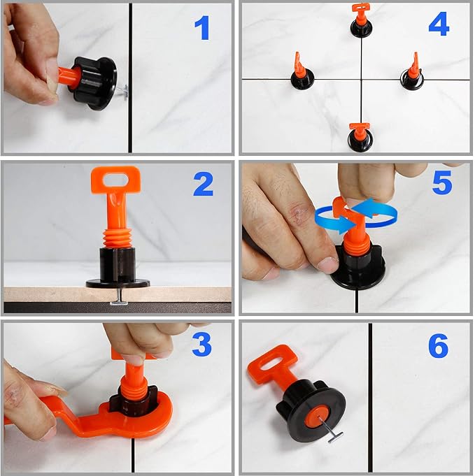 Tile Leveling System Kit with 100pcs Tile Leveler | 2 Special Wrenches & 500pcs - Image 6