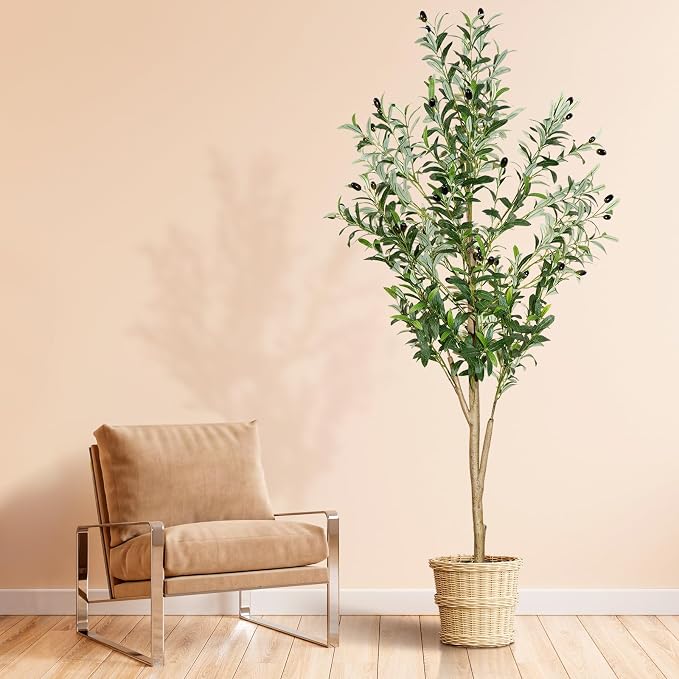 6ft Faux Olive Tree, Artificial Olive Tree Indoor, High Imitation Silk Plant by Unknown