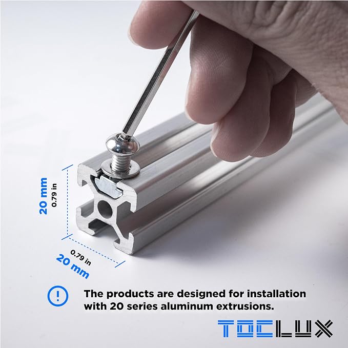 200 pcs 20 Series Aluminum Extrusion Silver M5 T-Nut and Screw Kit – Sliding & - Image 3