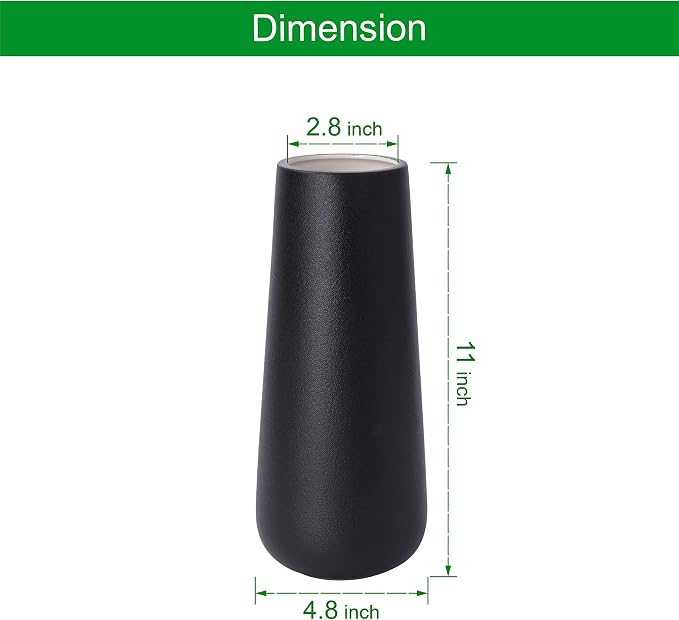 D'vine Dev 11 Inch Ceramic Flower Vase Textured Finishing, Minimalist Design - Image 3