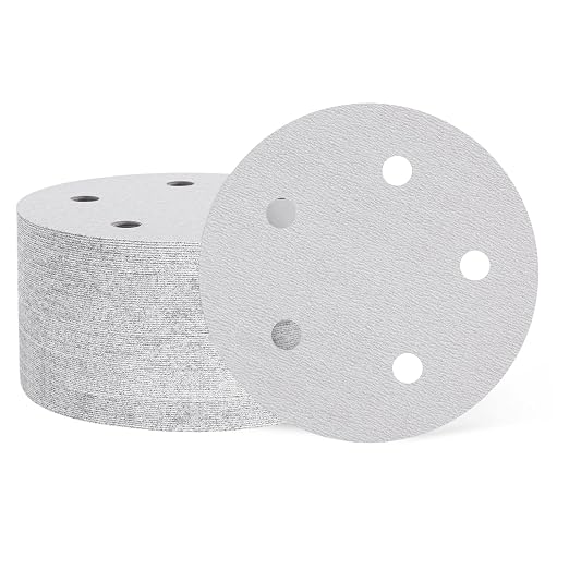 HARFINGTON 50 Pcs 5 Inch Sanding Disc 5 Hole 400 Grit White Aluminum Oxide | by HARFINGTON