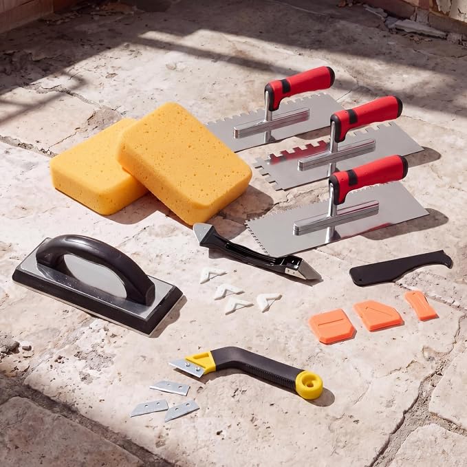 23 Pcs Tile Trowel Kit with Grout Float, Removal Tool, Silicone Caulking Tool - Image 7