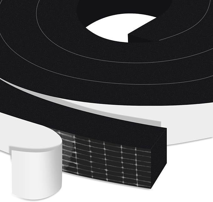 Thick Square Foam Seal Strip, Door Gap Filler & Draft Stopper | Strong Adhesive by Trisiki