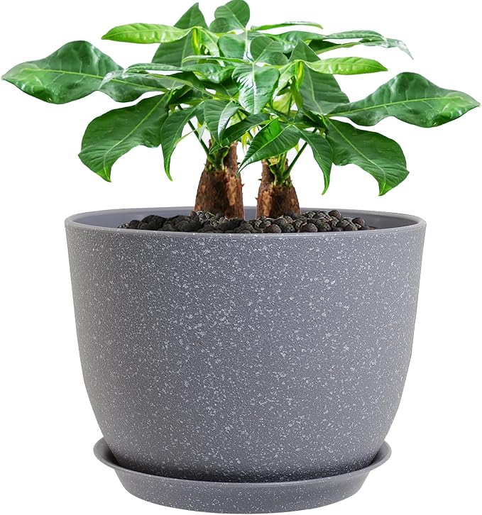 UOUZ 12inch Large Plant Pot, Modern Plastic Planter by UOUZ