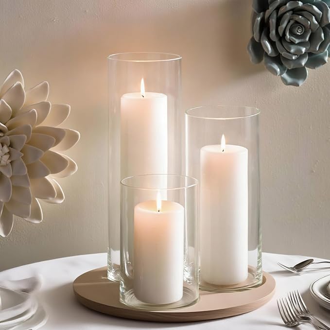 24 Pcs White Pillar Candles - Image 9