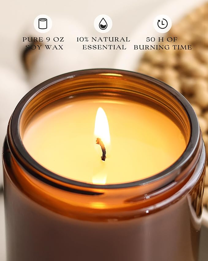 AOOVOO Pumpkin Spice Candles - 9 oz Scented Candles - Image 3