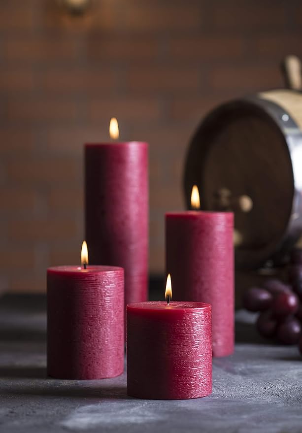 Set of 3 Pillar Candles 3" x 6" Unscented Handpoured Weddings, Home Decoration - Image 5