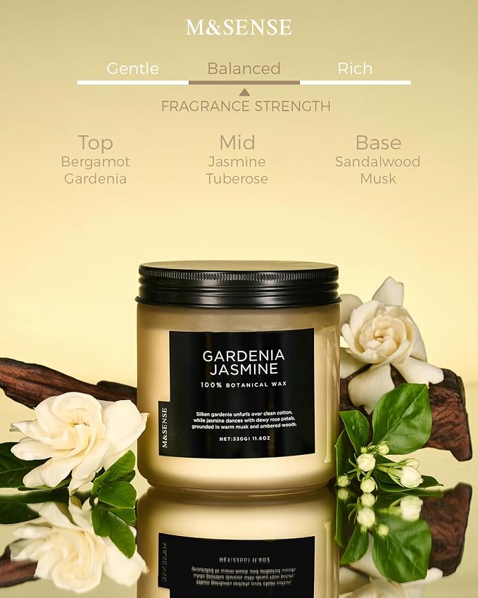 M&SENSE Gardenia Jasmine Scented Candles - Image 2