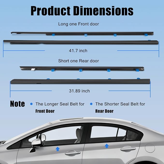 Weatherstrip Window Moulding Trim Seal Belt - Image 5