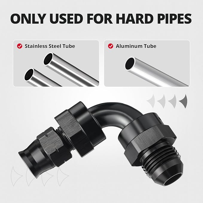 EVIL ENERGY 8AN Male to 3/8" Hardline Compression Fitting Adapter 90 Degree - Image 5